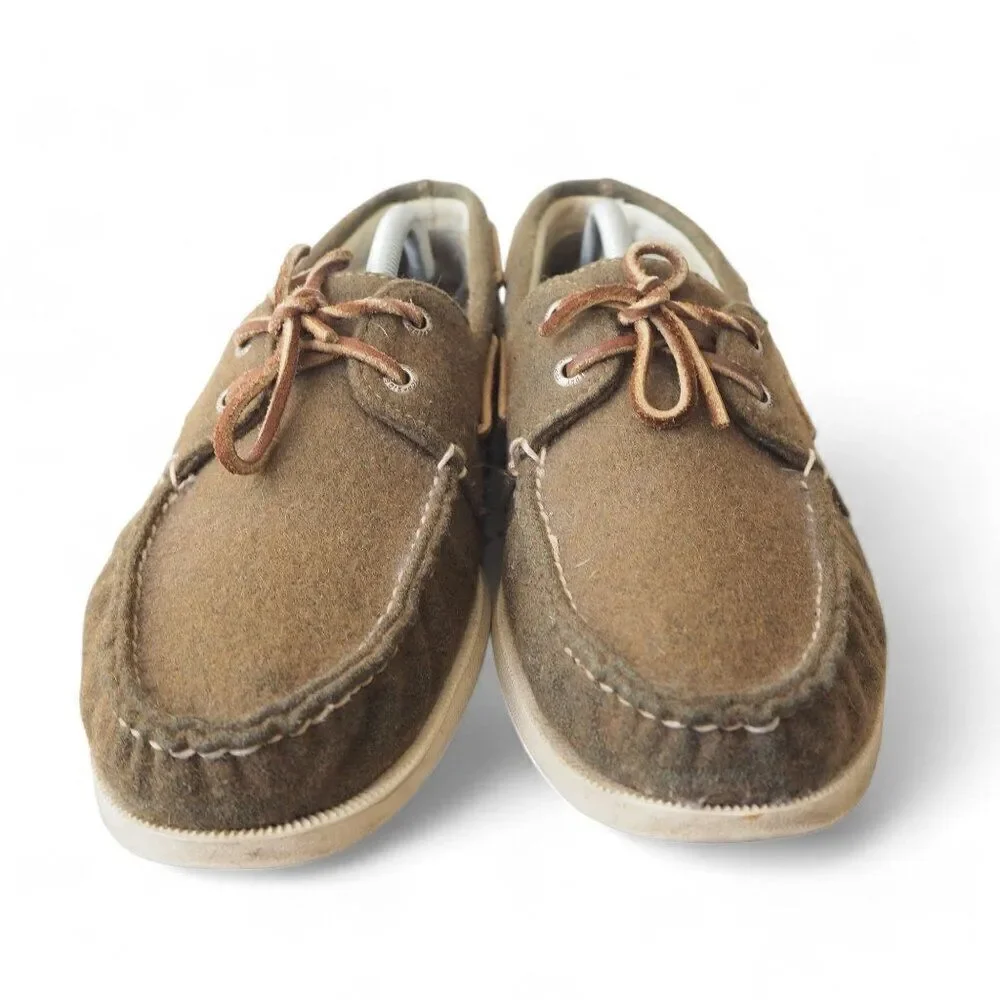 Sperry Wool Authentic Original Boat‎ Shoes Olive Green 0281295 Men's 11.5M